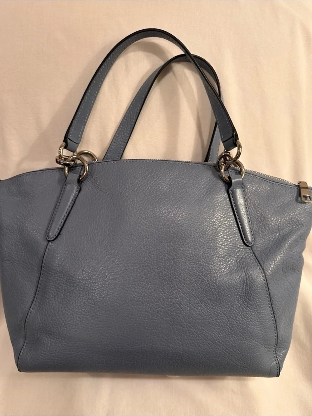Coach f26917 Kelsey Slate Blue Gray small purse leather w/strap w/dust bag